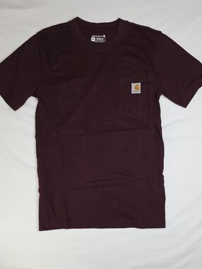 Carhartt Short Sleeve Pocket Tee in Burgundy Used XS